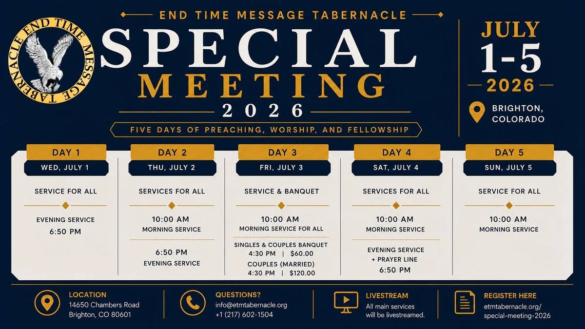 Special Meeting 2026 - July 1-5