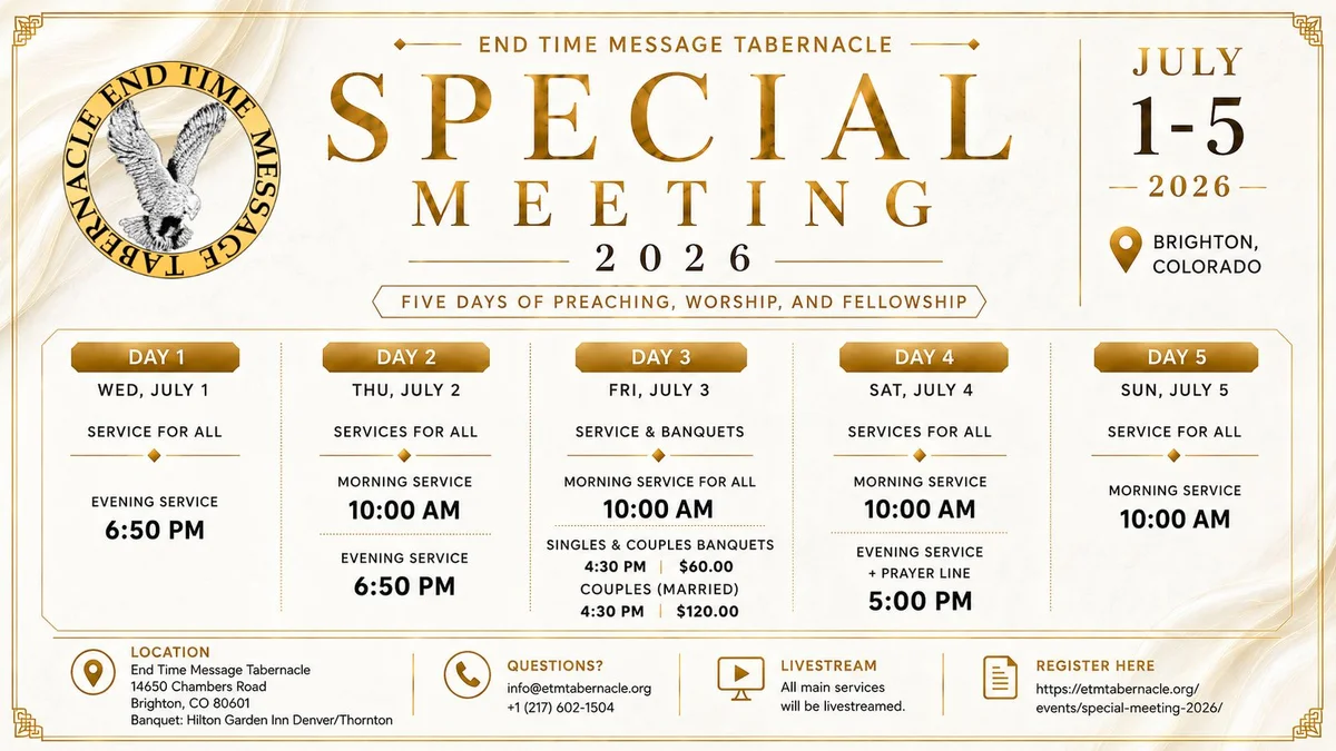 Special Meeting 2026 - July 1-5